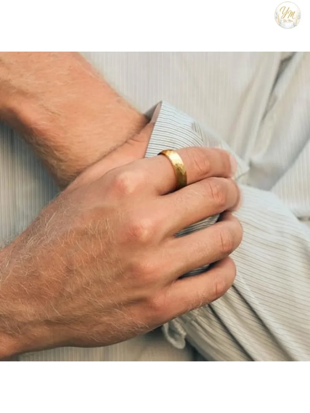 Mens Tungsten Carbide Wedding Band Hammered Groove Two Tone Engagement Ring
